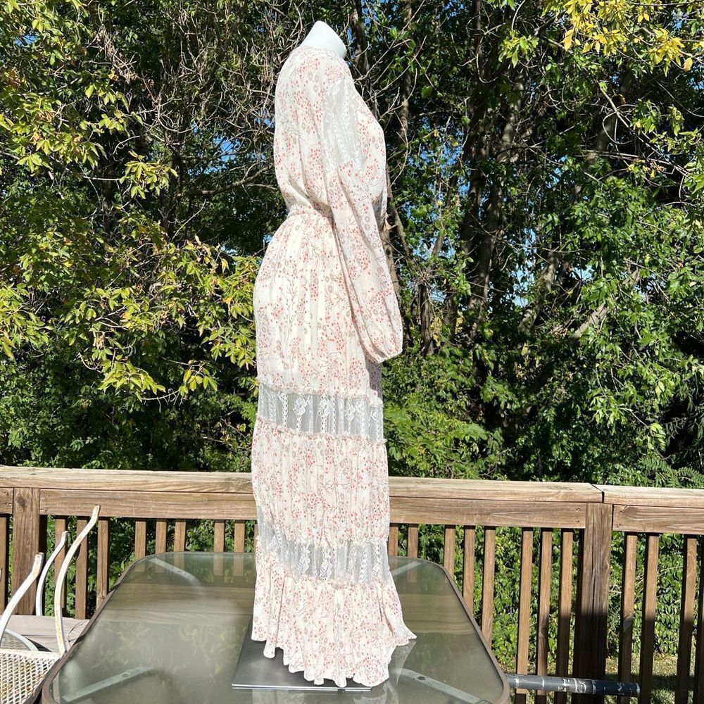Island Tribe Manda Floral Boho Style Maxi Dress Size Small - Picture 4 of 7